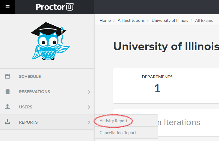 activity report navigation